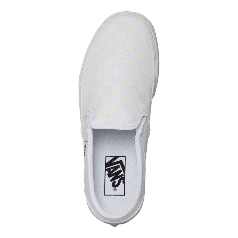 Vans Womens Asher Checkerboard Slip-On Trainers White/White