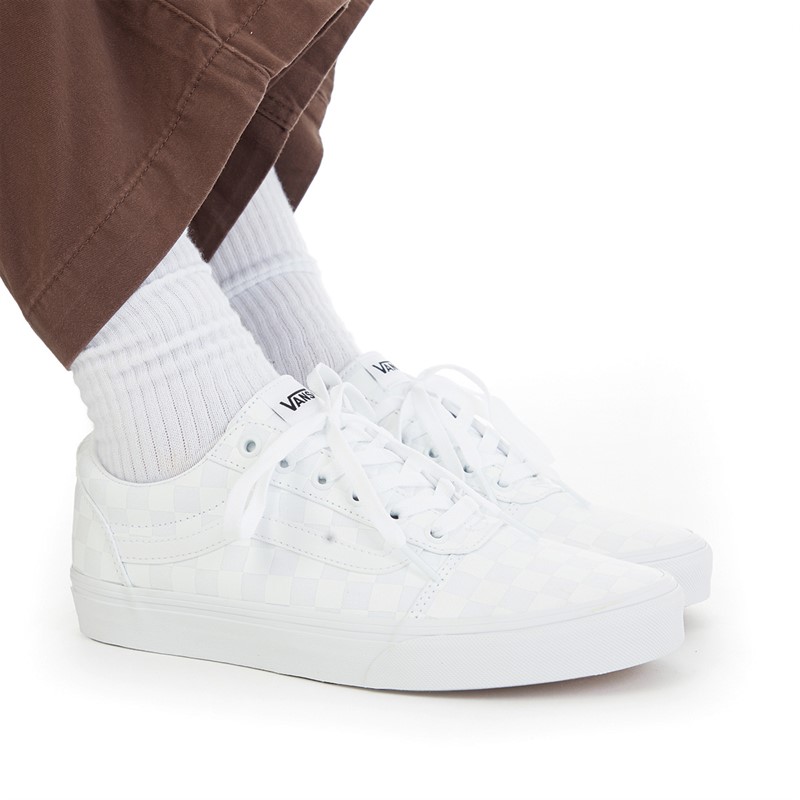 Vans Womens Ward Checkerboard Trainers White/White