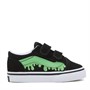 Vans Infant Old Skool Glow Slime Trainers Black/Green