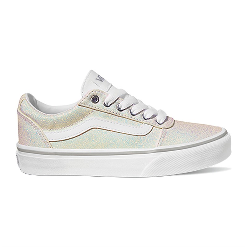 Vans Junior Girls Ward Glitter Trainers White