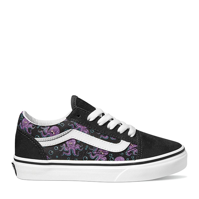 Buy Vans Kids Old Skool Glow Octopus Trainers Black Purple