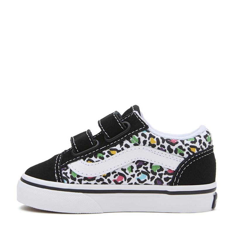 Vans Infant Old Skool Animal Print Velcro Trainers Black/Multi