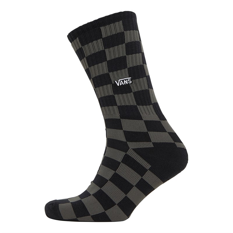 Vans Mens Checkerboard Crew Socks Black/Charcoal