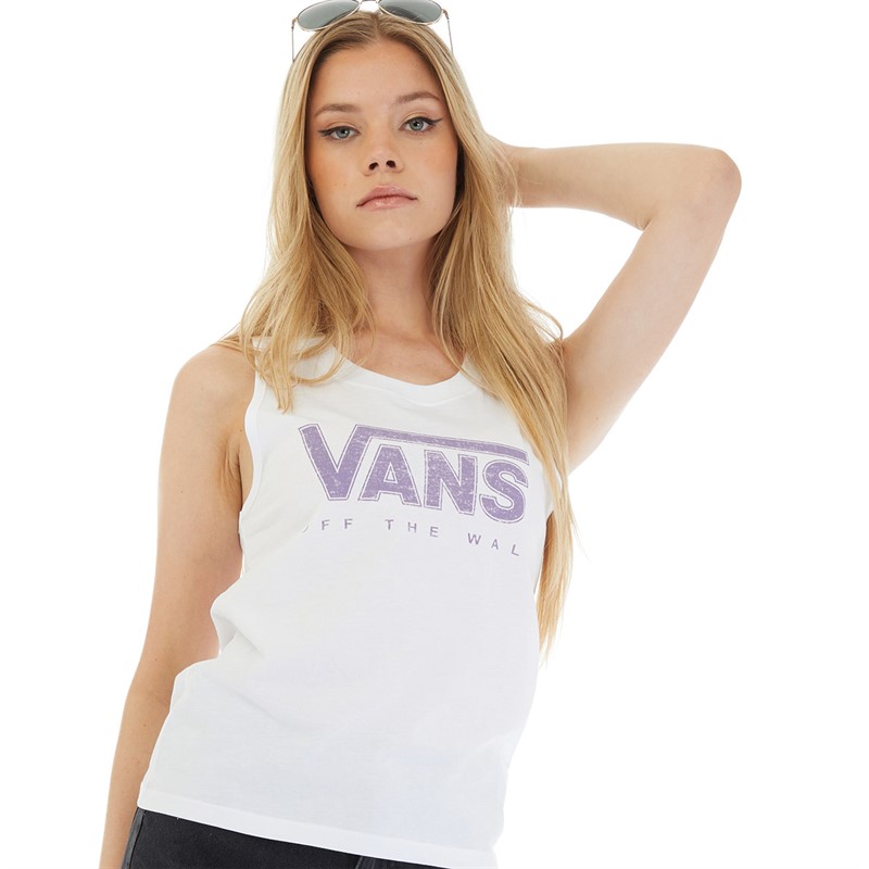 Vans Womens Checker Impact Tank White