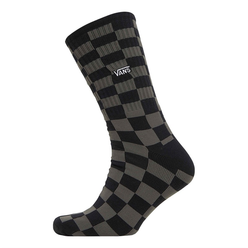 Vans Mens Checkerboard Crew Socks Black/Charcoal