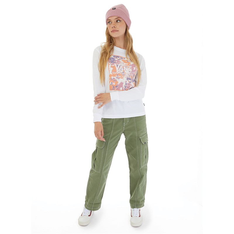 Vans Womens Water Coloured Box Long Sleeve T-Shirt White