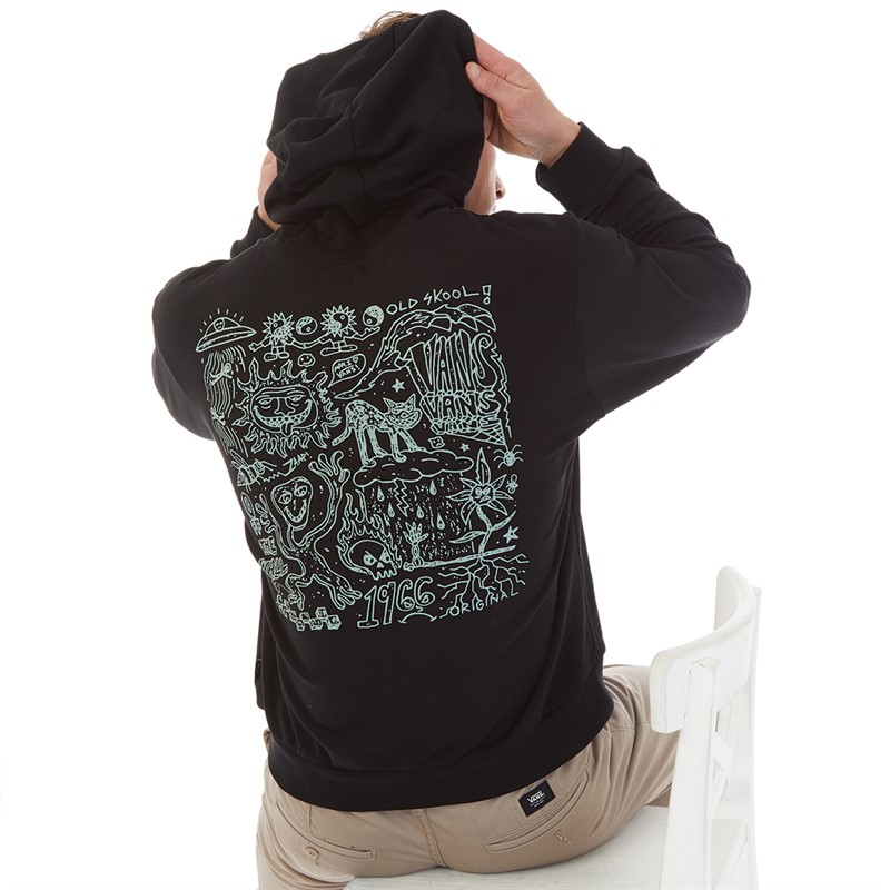 Vans Mens Skool Doodle Relaxed Hoodie Black