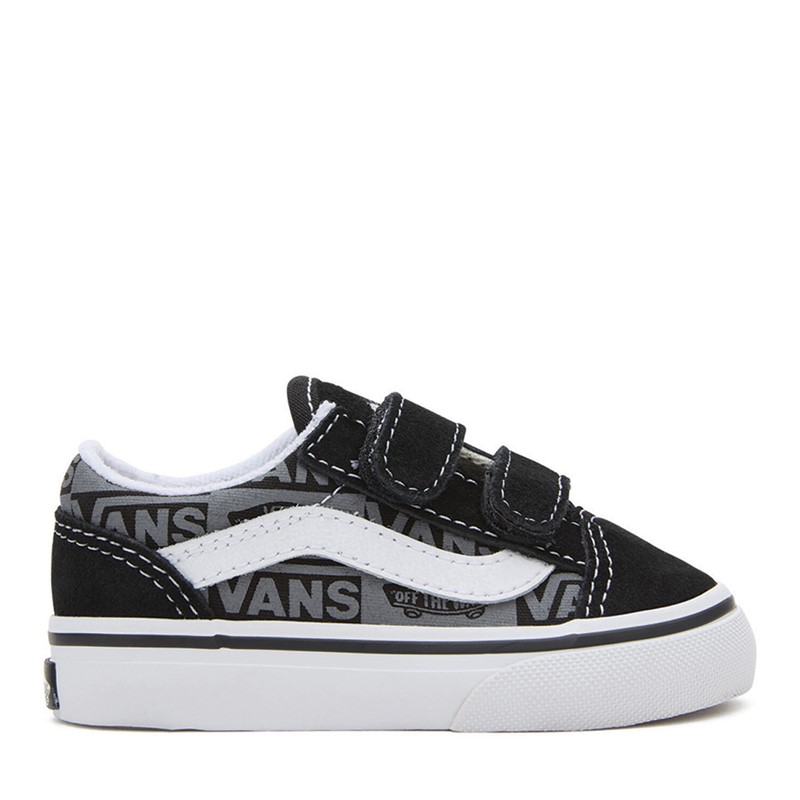 Buy Vans Infant Boys Old Skool Velcro Trainers Black Grey