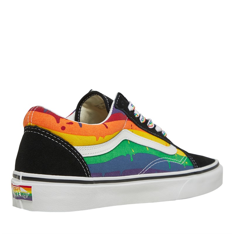 Multi old skool rainbow checker trainers best sale