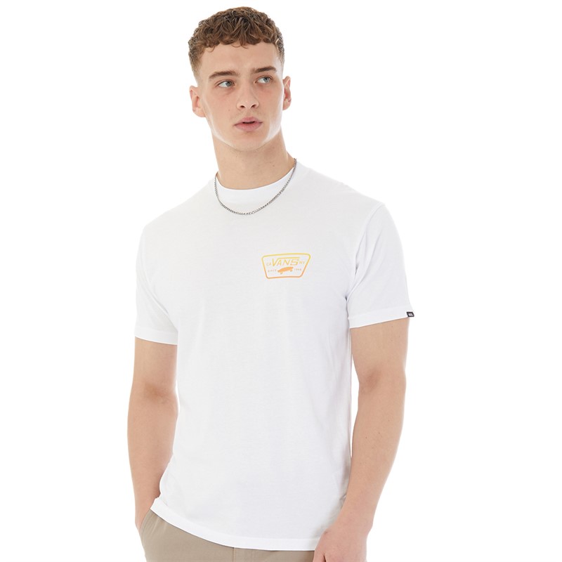 Vans Mens Full Patch Back T-Shirt White/Copper Tan