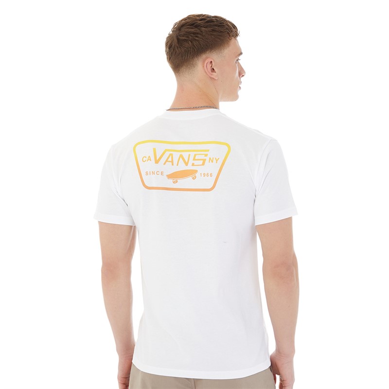 Vans Mens Full Patch Back T-Shirt White/Copper Tan