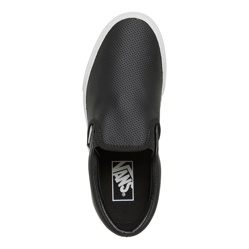 Vans Womens Classic Slip-On Leather Trainers Black