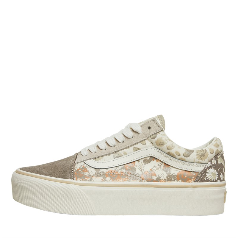 Vans Womens Old Skool Platform Trainers Multi/Marshmallow