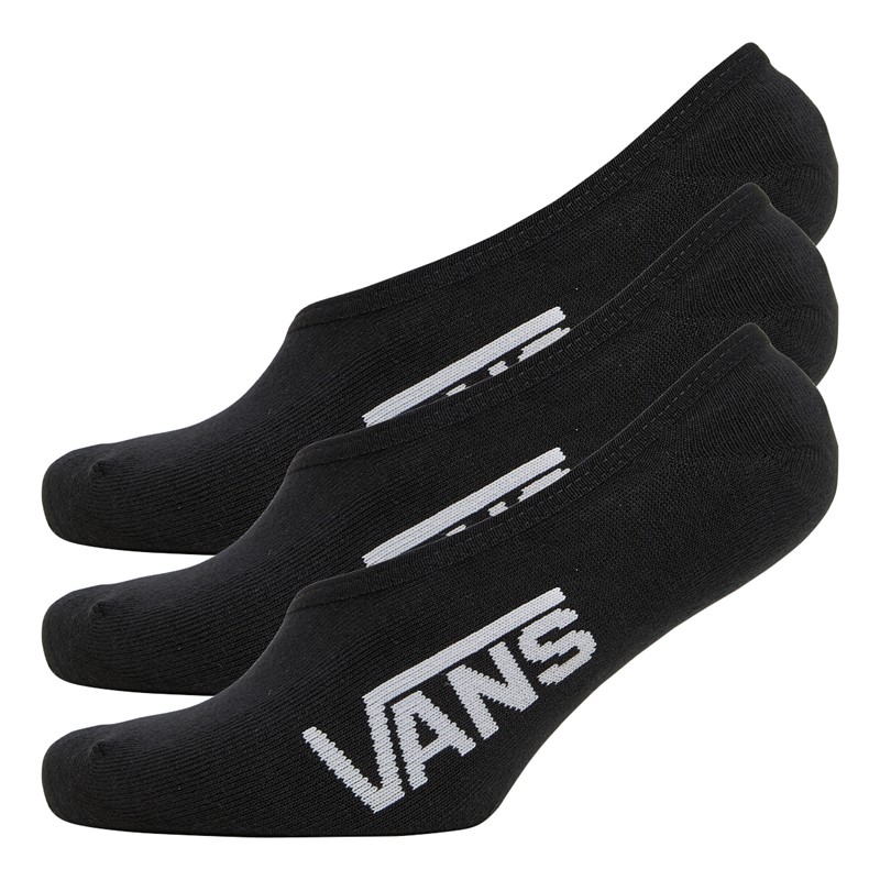 Vans Mens Classic Super No Show Three Pack Socks Black