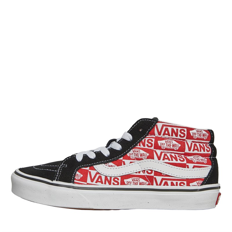 Vans Basket Junior Garçon Sk8-Mid Réédition V Noir/Rouge Racing