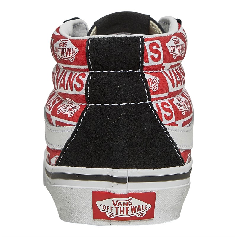 Vans Basket Junior Garçon Sk8-Mid Réédition V Noir/Rouge Racing