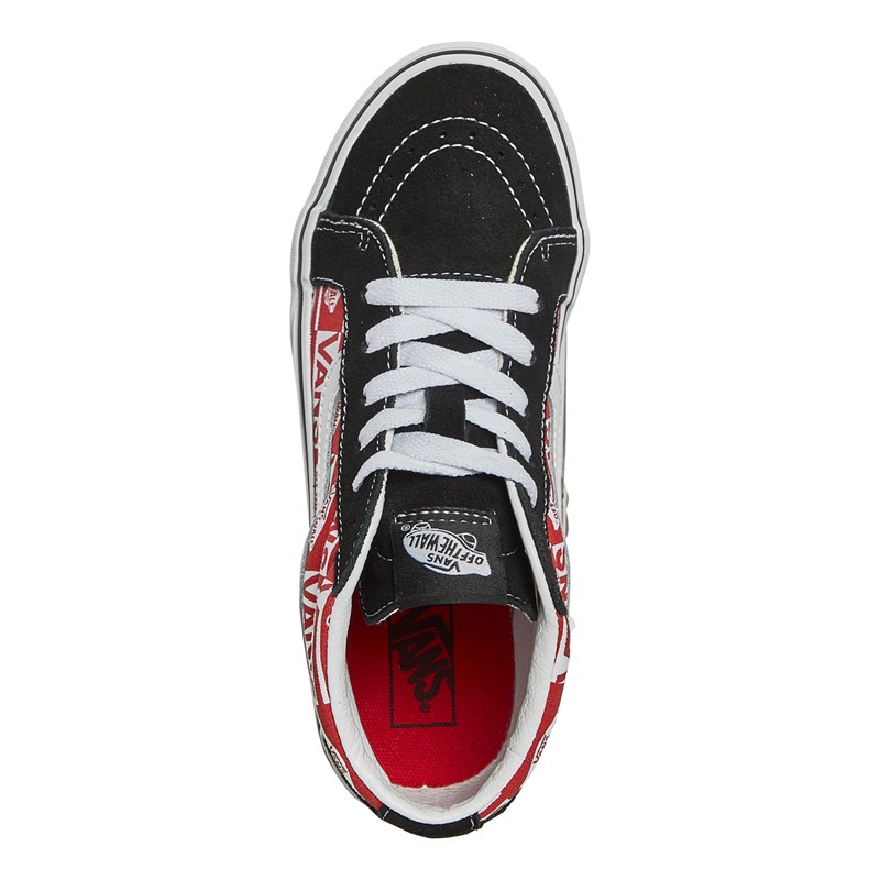 Vans Basket Junior Garçon Sk8-Mid Réédition V Noir/Rouge Racing