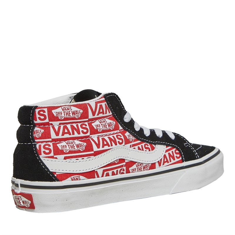 Vans Basket Junior Garçon Sk8-Mid Réédition V Noir/Rouge Racing