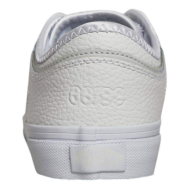 Vans Junior Rowley Classic Leather Trainers White/Light Grey