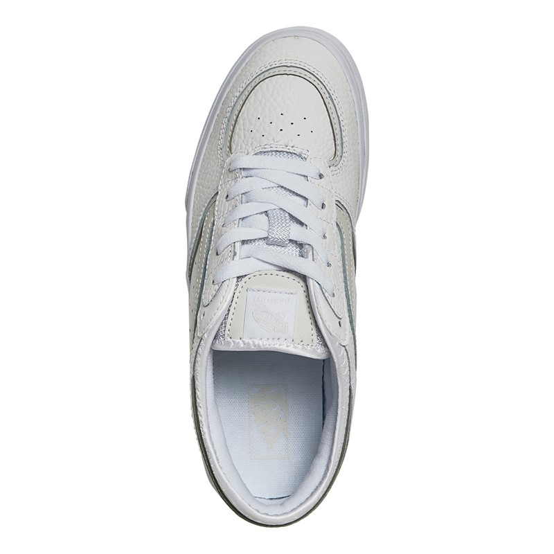 Vans Junior Rowley Classic Leather Trainers White/Light Grey