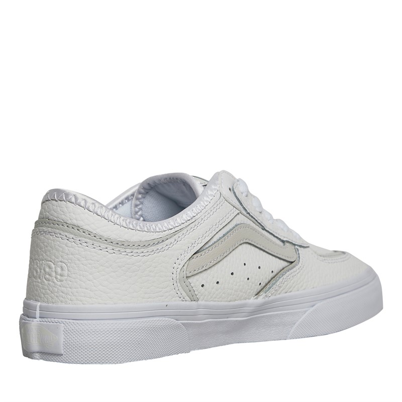 Vans Junior Rowley Classic Leather Trainers White/Light Grey