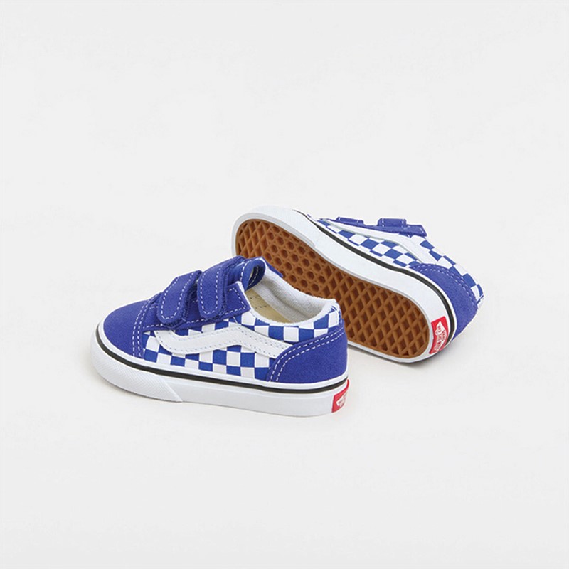 Vans Infant Old Skool Velcro Checkerboard Trainers Surf The Web