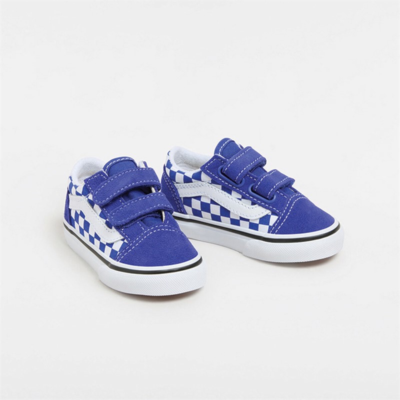 Vans Infant Old Skool Velcro Checkerboard Trainers Surf The Web