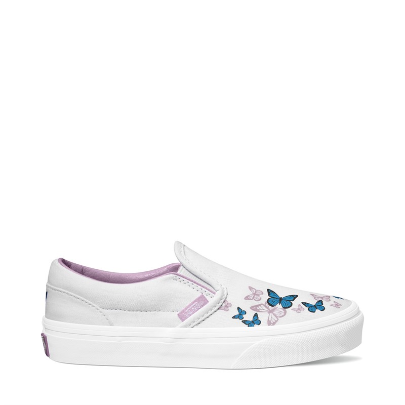 Vans Girls Classic Slip-On Butterfly Trainers True White/Multi