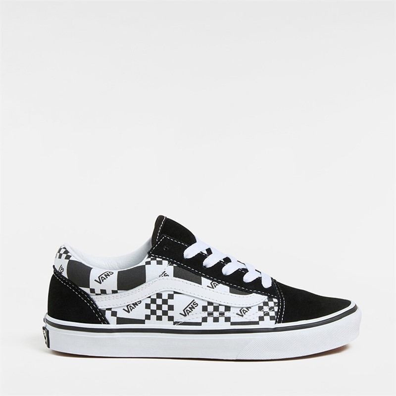 Vans Junior Old Skool Checkerboard Trainers Black/True White