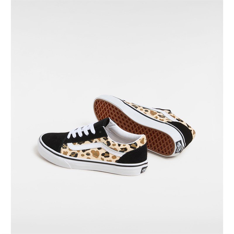 Vans Junior Old Skool Leopard Trainers Black/Brown