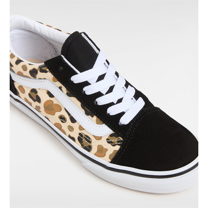 Vans Junior Old Skool Leopard Trainers Black/Brown