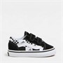 Vans Infant Old Skool Velcro Checkerboard Trainers Black/True White