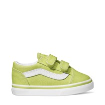 Vans Infant Old Skool Velcro Glitter Trainers Lime Sherb