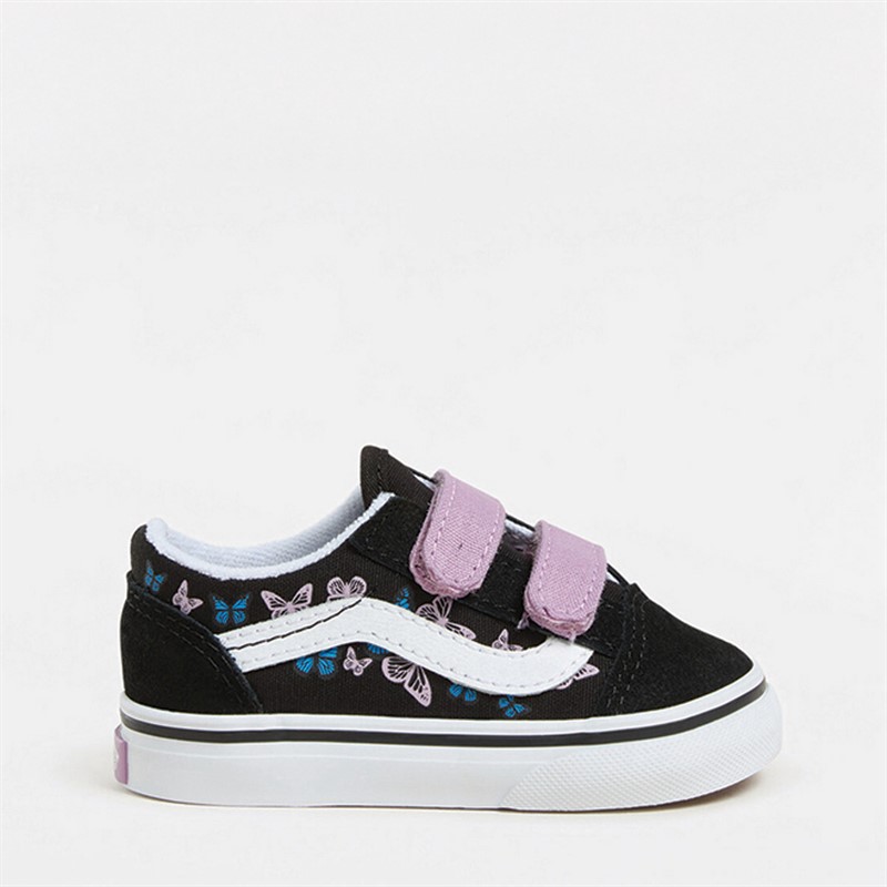 Vans Infant Old Skool Velcro Butterfly Trainers Black/Multi