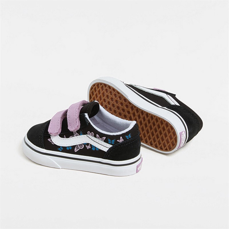 Vans Infant Old Skool Velcro Butterfly Trainers Black/Multi