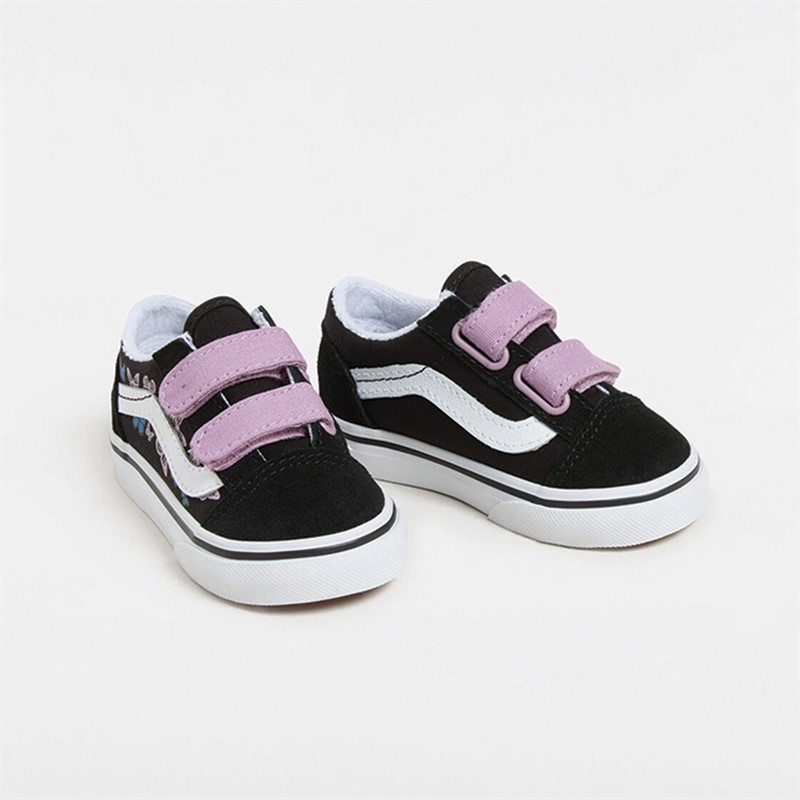 Vans Infant Old Skool Velcro Butterfly Trainers Black/Multi