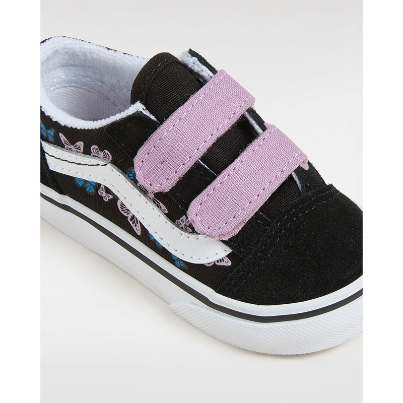 Vans Infant Old Skool Velcro Butterfly Trainers Black/Multi