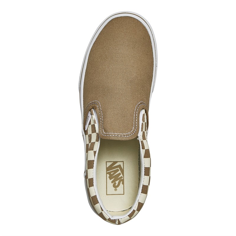 Vans Junior Classic Slip-On Trainers Brown/White