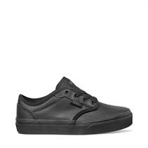 Vans Junior Atwood Tumbled Leather Trainers Black/Black