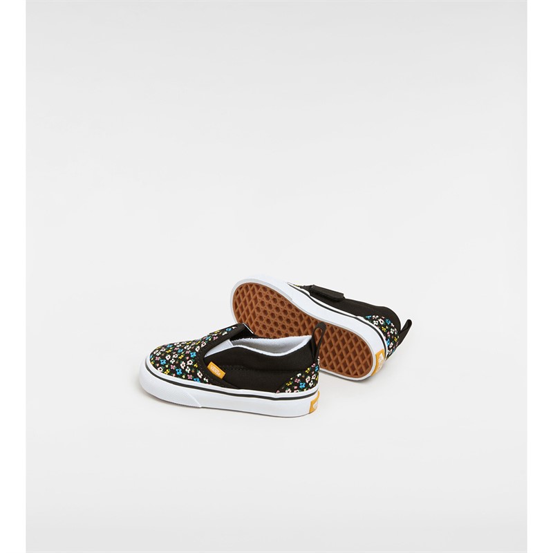 Vans Infant Girls Slip-On Velcro Floral Trainers Black/Multi