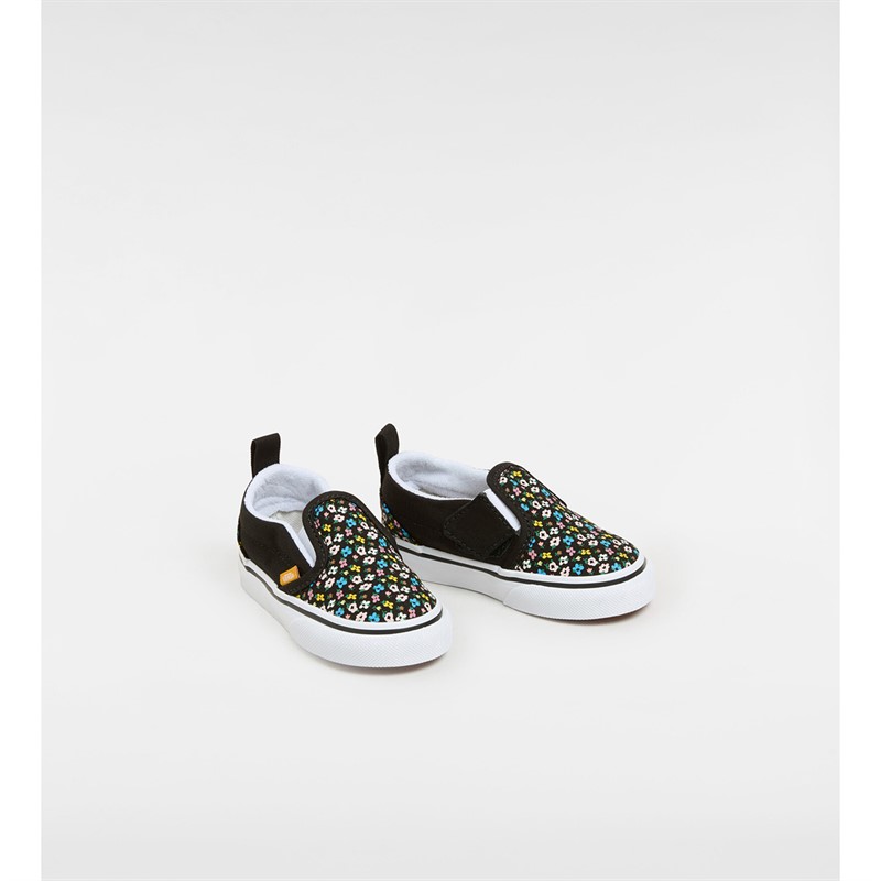 Vans Infant Girls Slip-On Velcro Floral Trainers Black/Multi