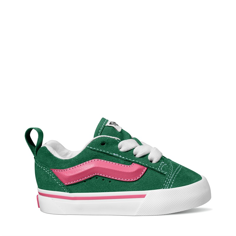 Vans Infant Knu Skool Elastic Lace Trainers Green/Pink