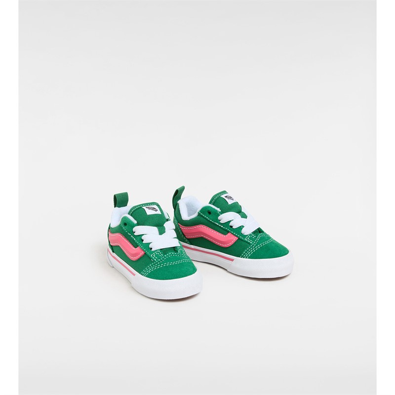 Vans Infant Knu Skool Elastic Lace Trainers Green/Pink