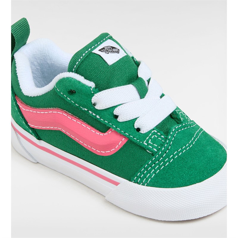 Vans Infant Knu Skool Elastic Lace Trainers Green/Pink