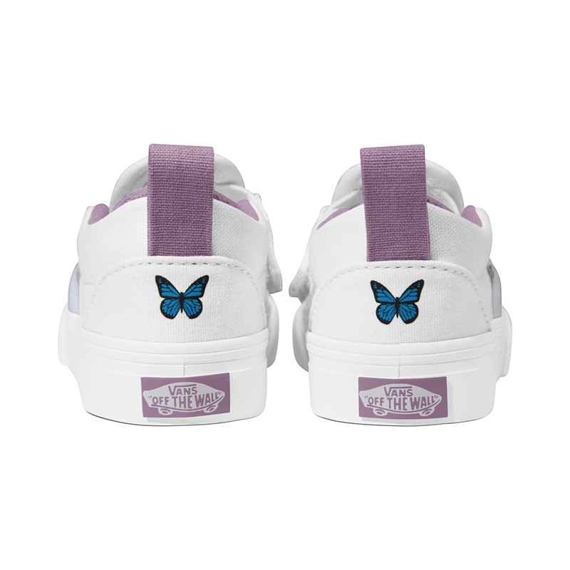 Vans Infant Girls Slip-On Velcro Butterfly Trainers True White/Multi