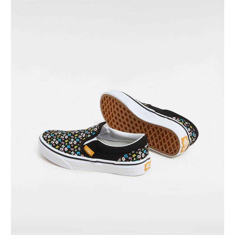 Vans Girls Classic Slip-On Floral Trainers Black/Multi