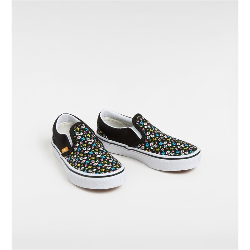 Vans Girls Classic Slip-On Floral Trainers Black/Multi