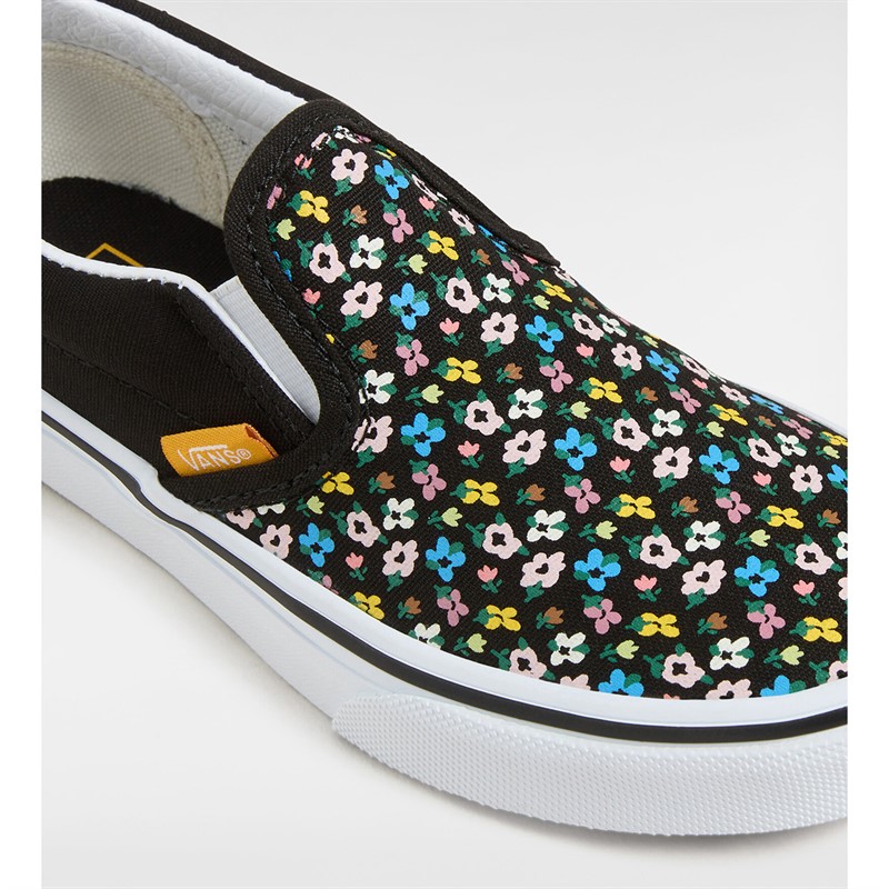 Vans Girls Classic Slip-On Floral Trainers Black/Multi