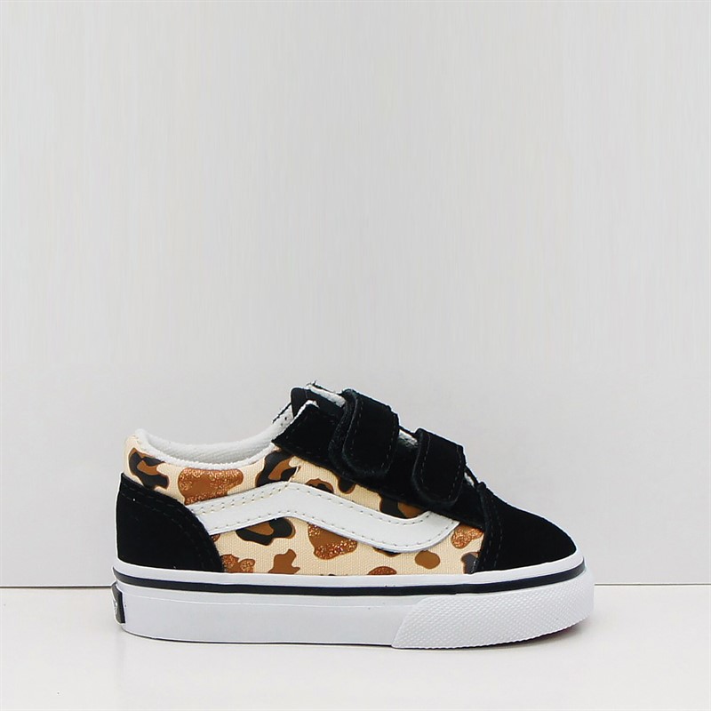 Vans Infant Old Skool Velcro Camo Trainers Black/Brown