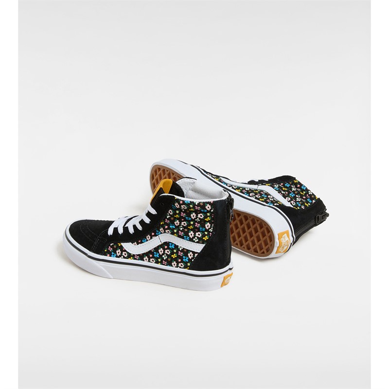 Vans Girls Sk8-Hi Zip Floral Trainers Black/Multi